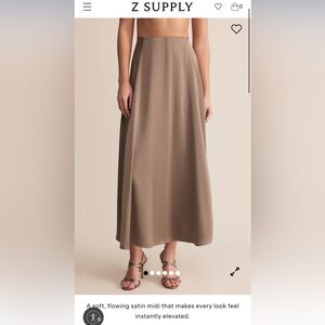 Zsupply Satin Maxi Skirt - Classic A-Line Style